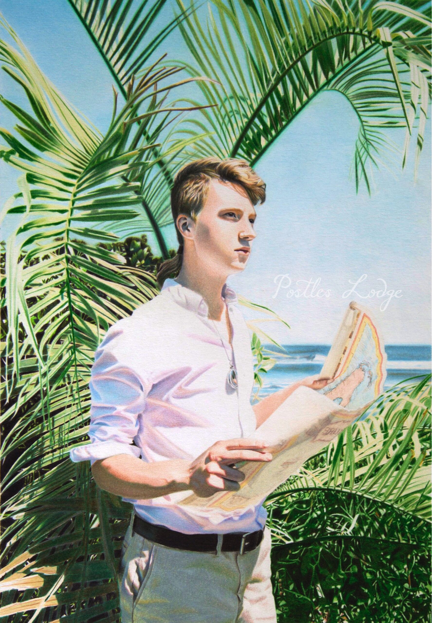 A coloured pencil drawing of Jim Hawkins.