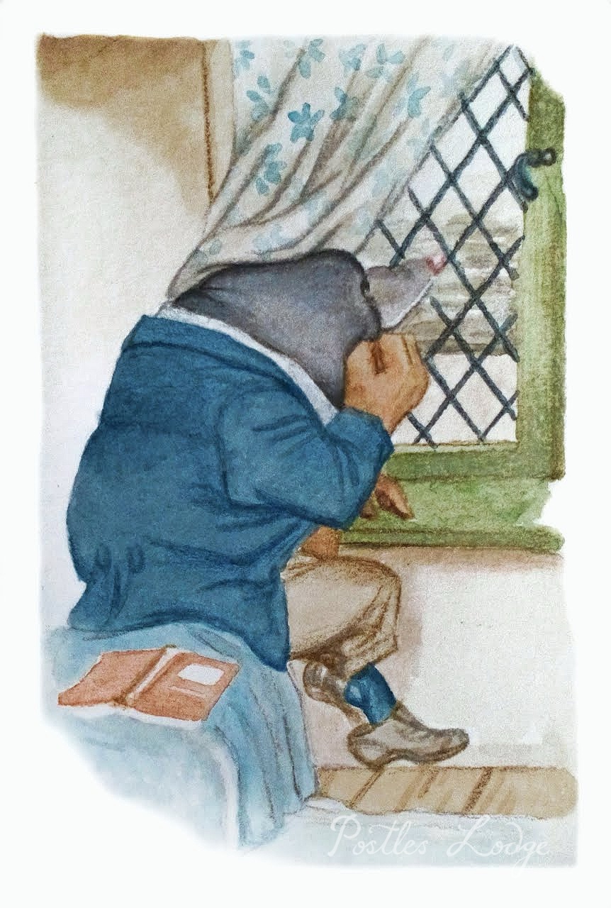A watercolour study of Moley from The Wind in the Willows